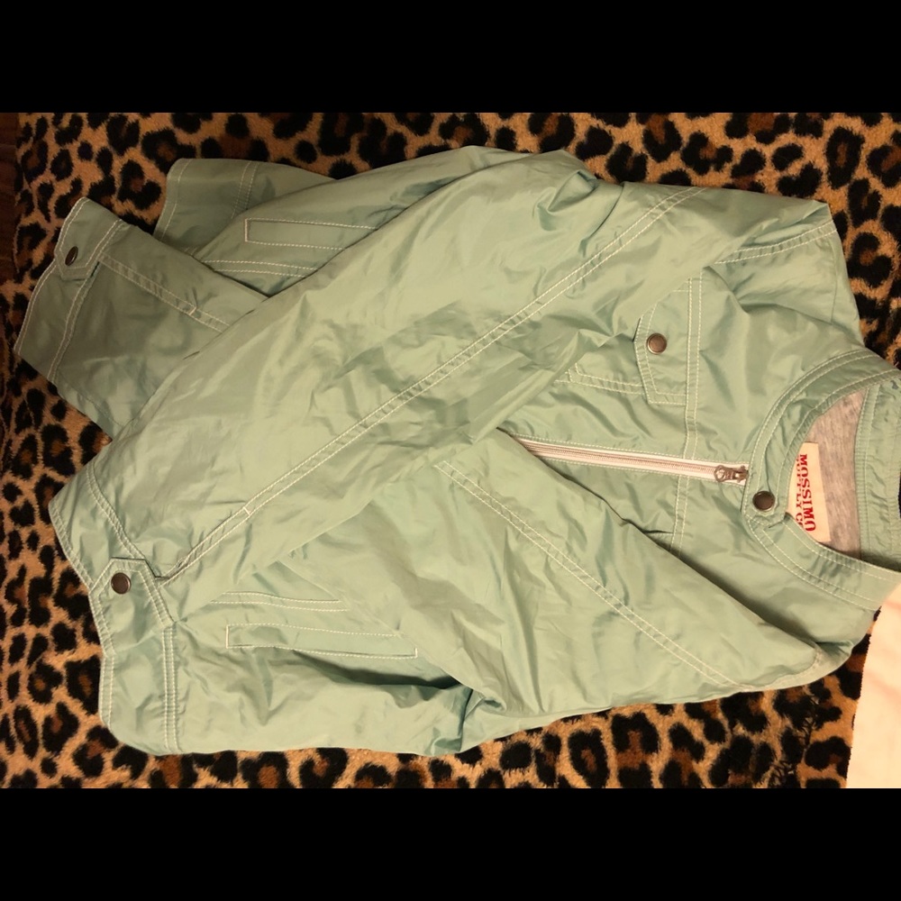 mint green jacket